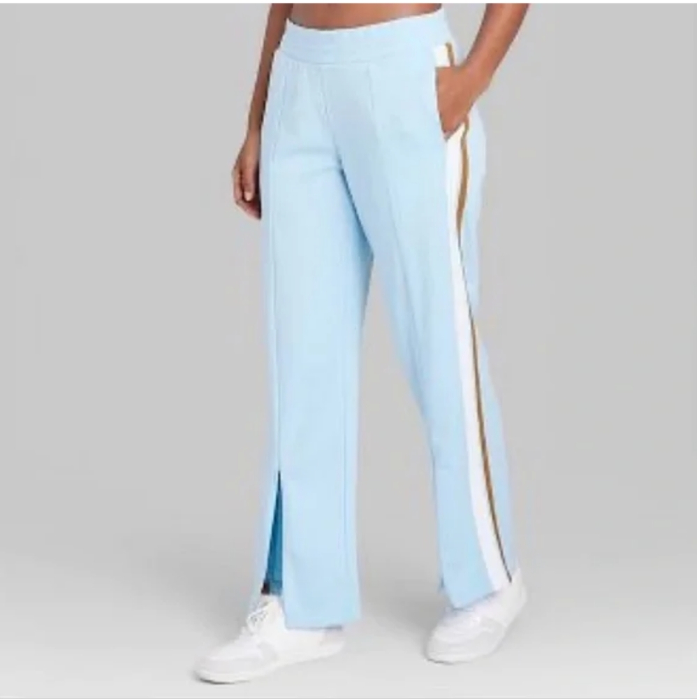 Wild Fable Light Blue High-Rise Track Pants | Size 2X | Sporty Chic - Picture 2 of 9